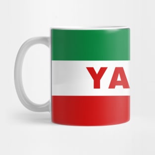 Yasuj City in Iranian Flag Colors Mug